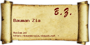 Bauman Zia névjegykártya